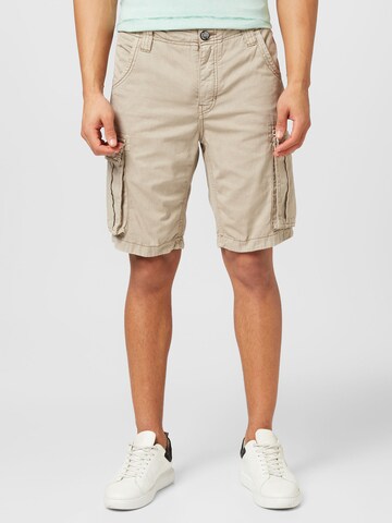 CAMP DAVID Regular Cargo Pants in Beige: front