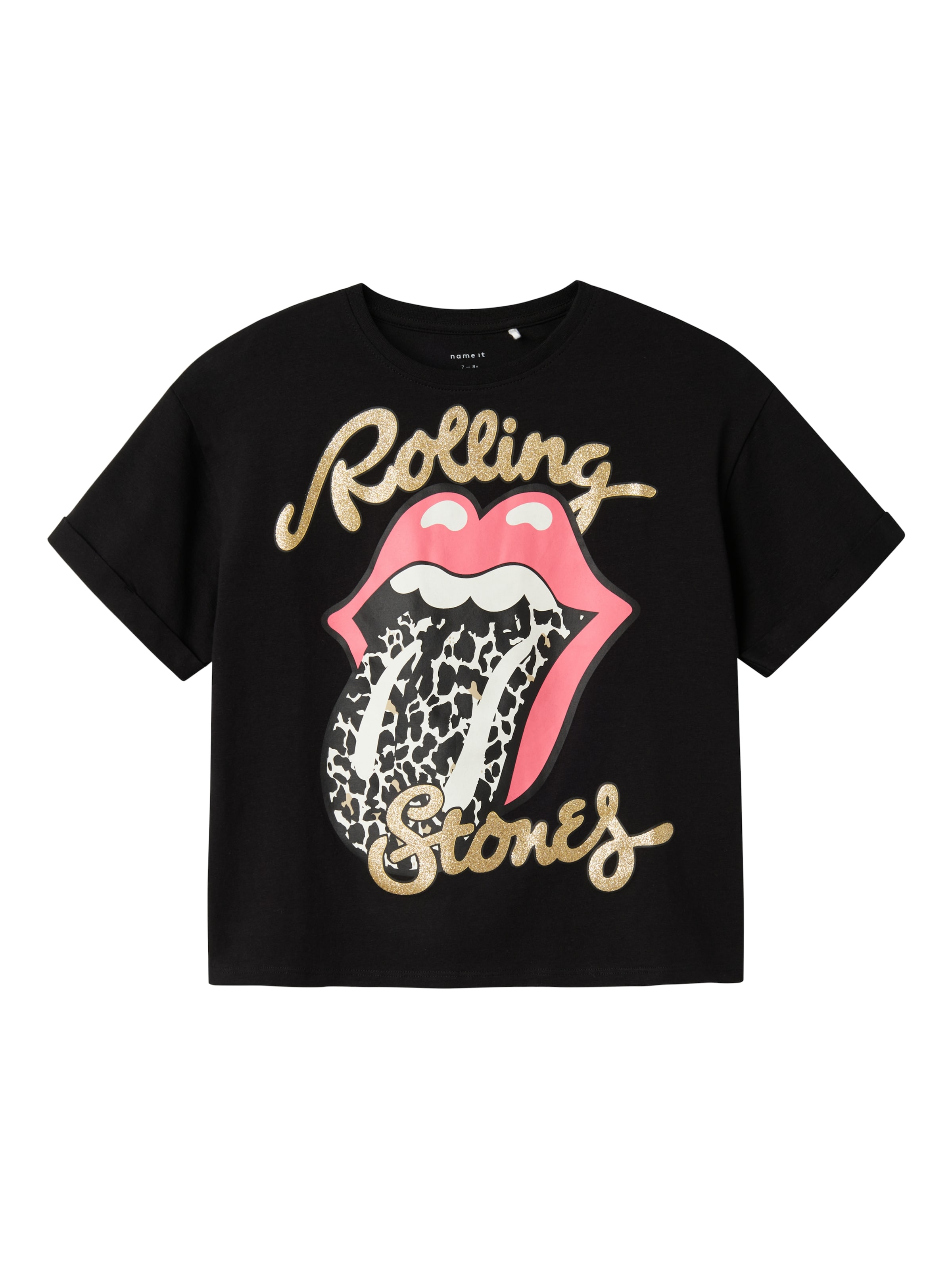 NAME IT - Camiseta 'NKFFarda Rolling Stones' en negro: frente