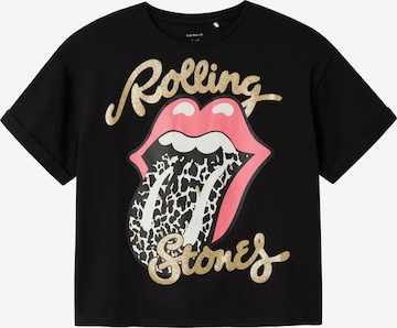 NAME IT - Camiseta 'NKFFarda Rolling Stones' en negro: frente
