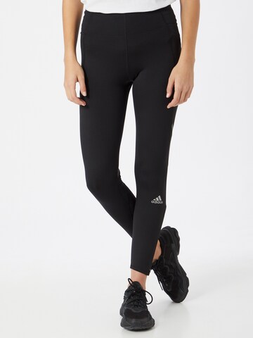 Skinny Pantaloni sport 'HOW WE DO' de la ADIDAS SPORTSWEAR pe negru: față