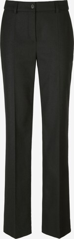 Fadenmeister Berlin Regular Pleated Pants in Black: front