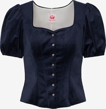 Blouse folklorique 'Griffin' SPIETH & WENSKY en bleu : devant