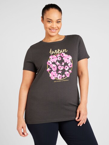 ONLY Carmakoma T-Shirt 'Sina' in Braun: Vorderseite