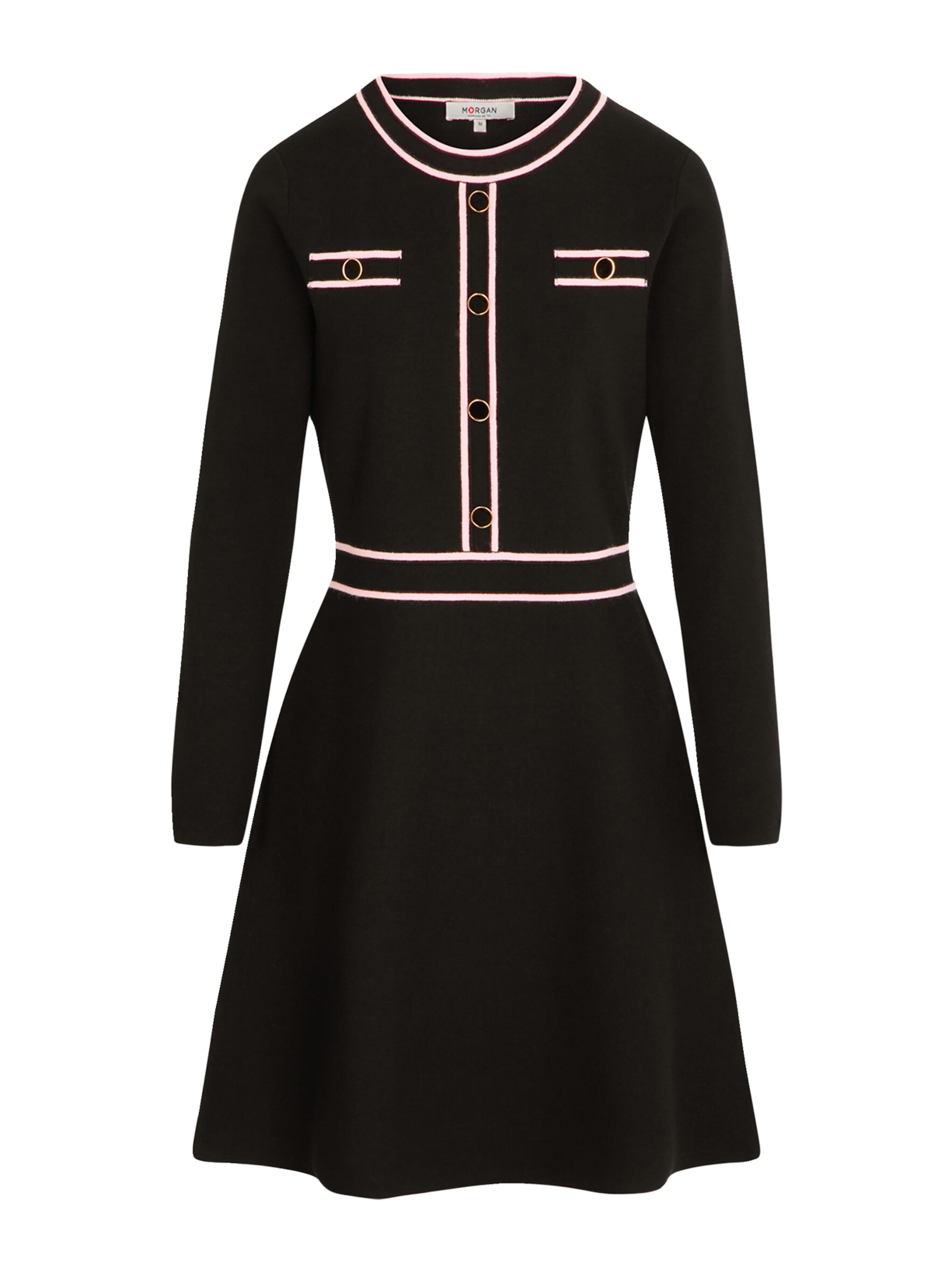 Robes en maille '242-RMGOLD' Morgan en noir : devant