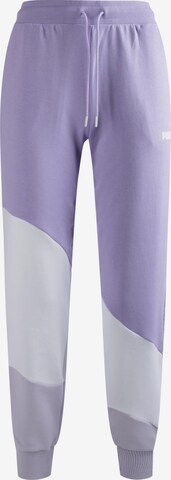 Effilé Pantalon de sport 'Power Cat' PUMA en violet : devant