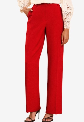 Pantaloni con piega frontale di love & roses in rosso: frontale