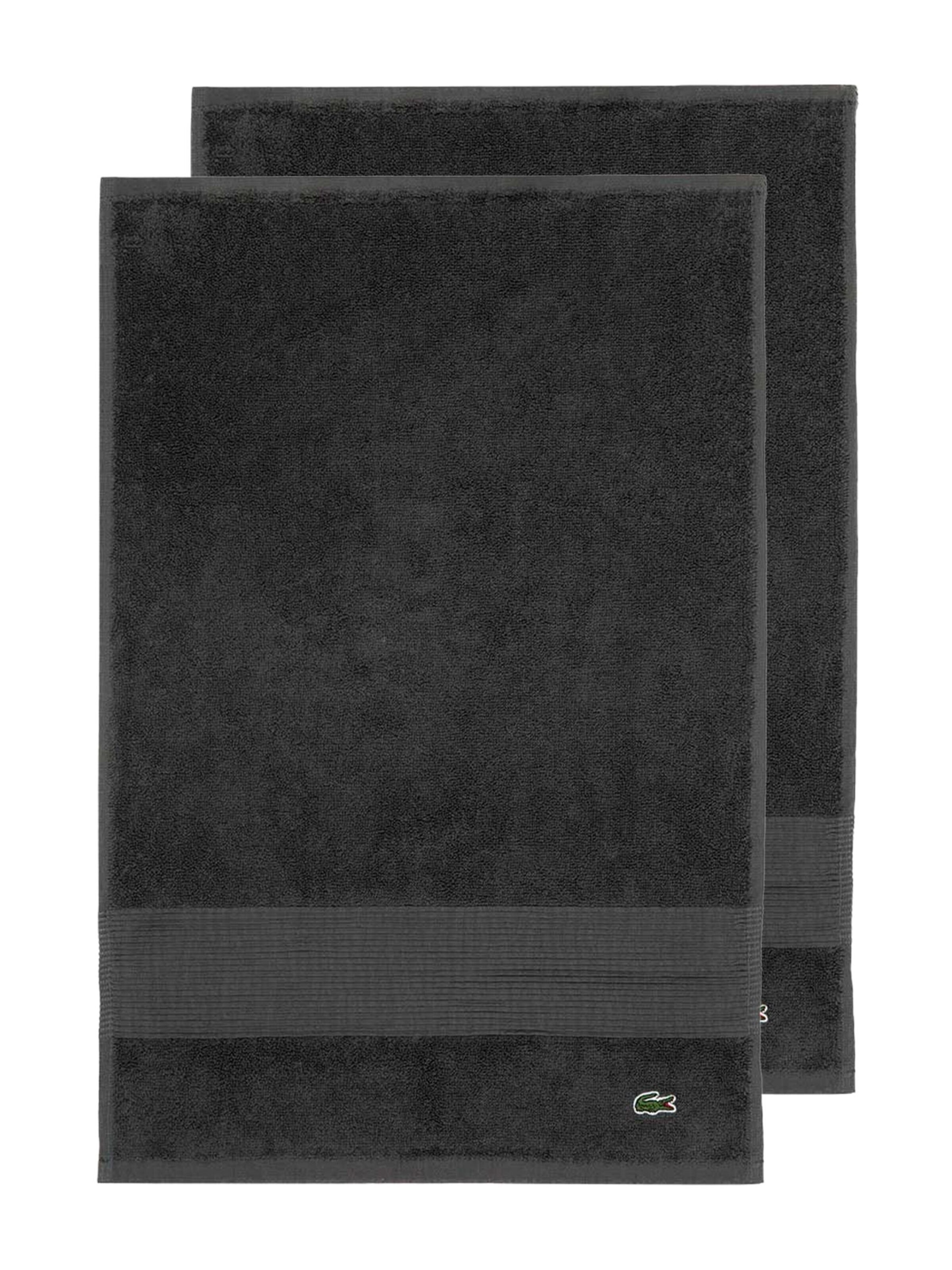 LACOSTE Handtuch 'LLECROCO'‌‌‌‌‌‌‌‌ in Schwarz: Vorderseite