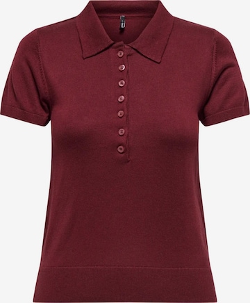 Maglietta 'ONLY ONLCATHERINE SS POLO NECK EX KNT POLO' di ONLY in rosso: frontale