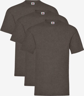 FRUIT OF THE LOOM Shirt 'T-shirt 3-pack' in Brown: front