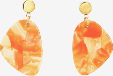 Fräulein Wunder Earrings 'Acetat Amy' in Orange: front