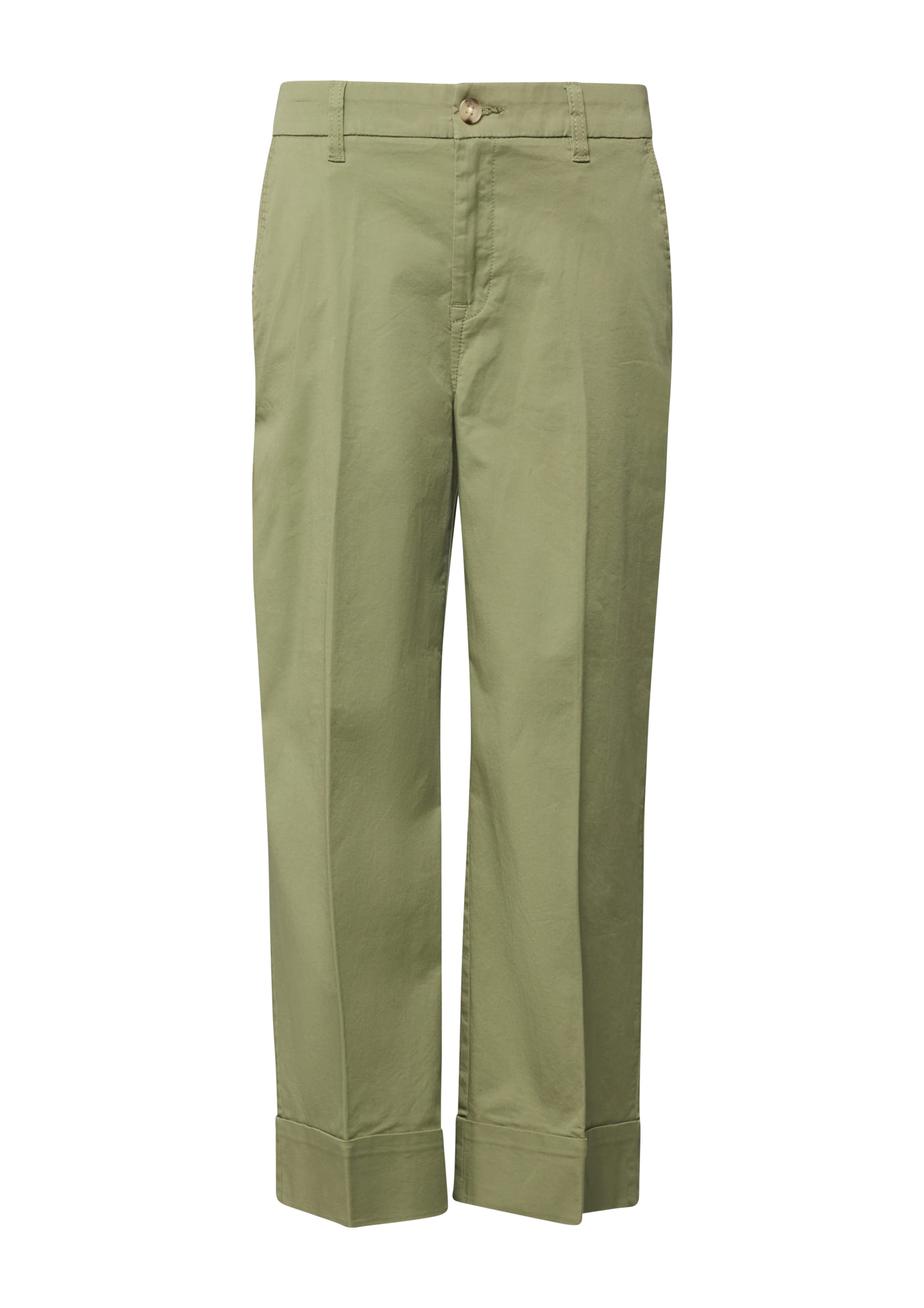 s.Oliver Trousers with creases in Green: front