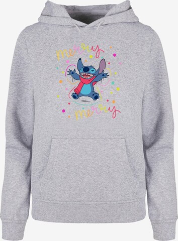 ABSOLUTE CULT Sweatshirt 'Lilo And Stitch - Merry Rainbow' in Grau: predná strana