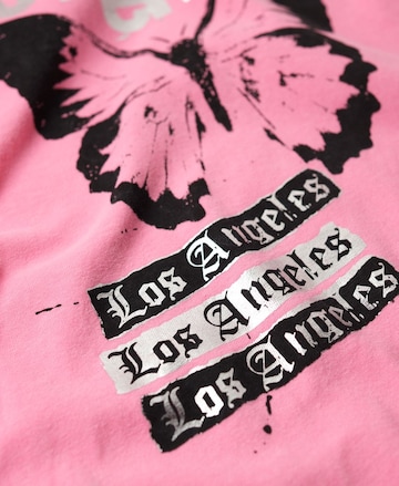 T-shirt 'Lo-fi Rock' Superdry en rose