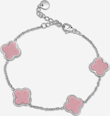 Pure Schmuck Bracelet 'Clover Rosa' in Silver: front