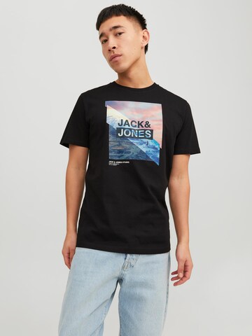 melns JACK & JONES T-Krekls 'Tresor'