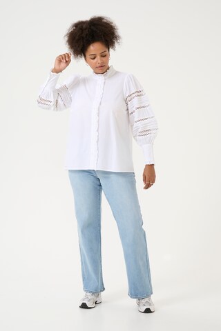KAFFE CURVE Bluse 'KCWilla' in Weiß