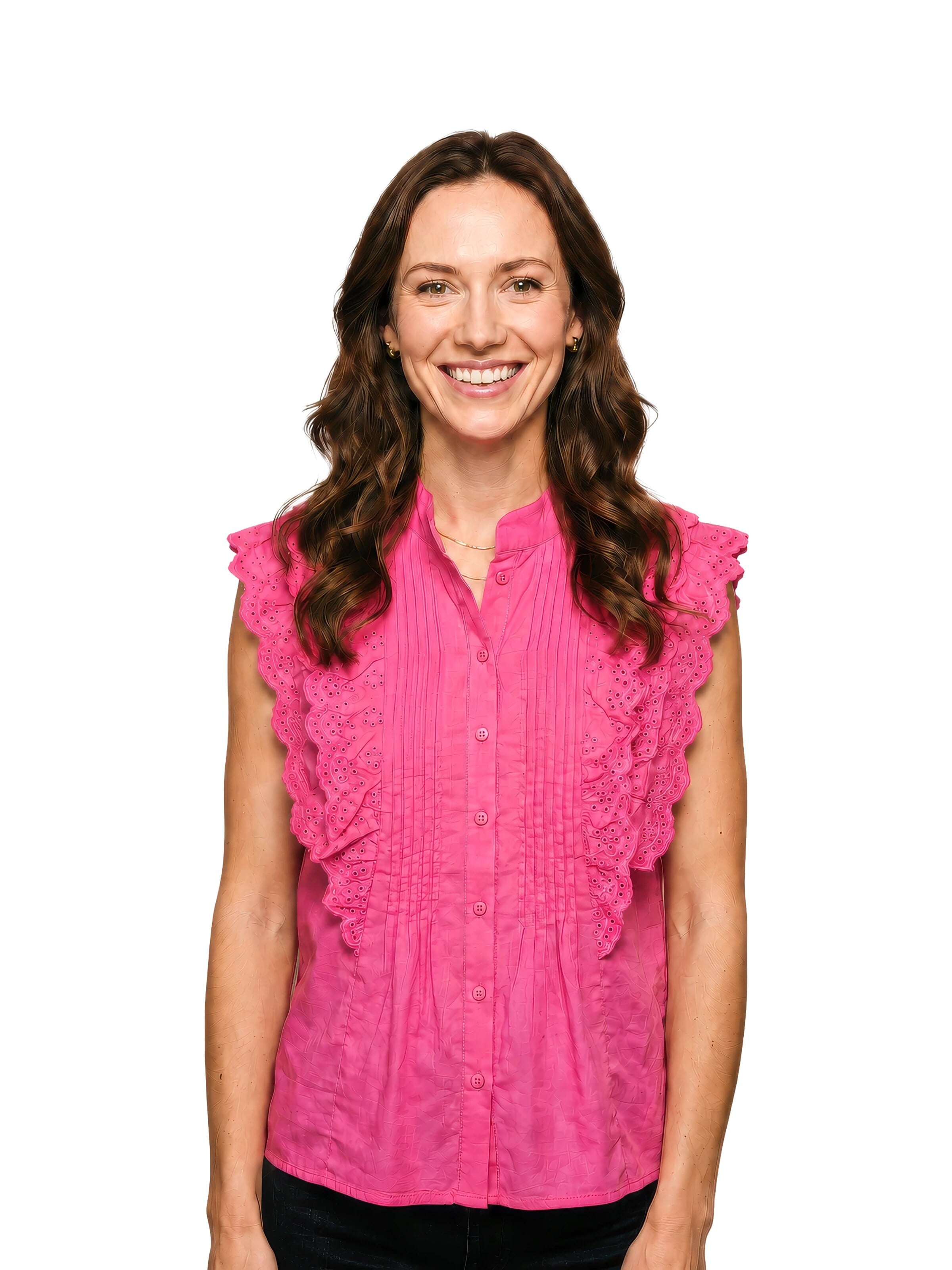 FulgorBluza 'Blusa Belle com Babados em Laise - Pink Vibrante' - roza boja: prednji dio