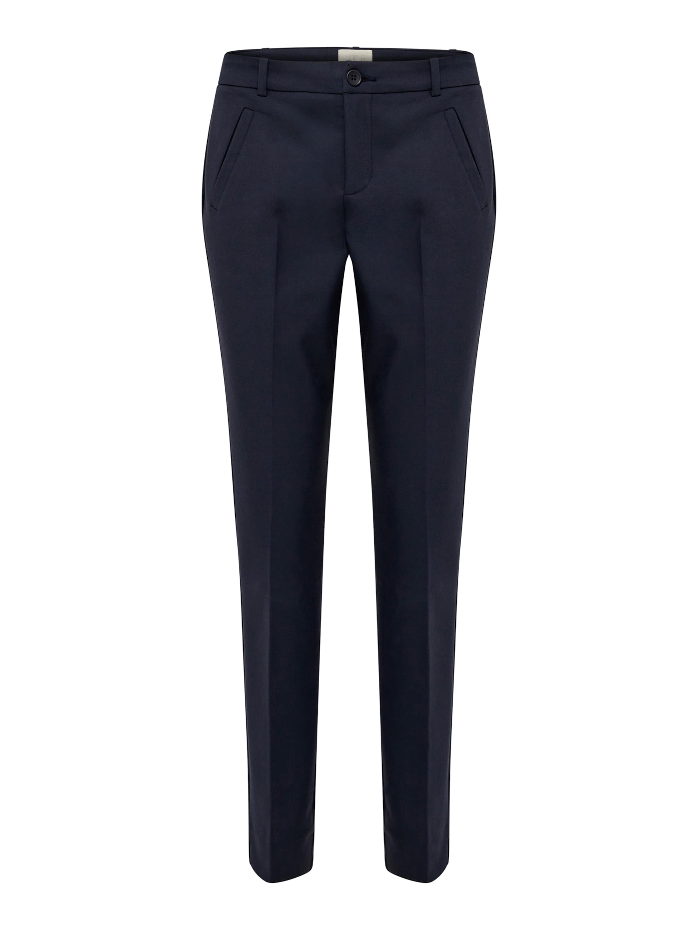 minus - Pantalón de pinzas 'Daya' en azul: frente