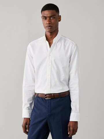 Regular fit Camicia 'Oxford' di Hackett London in bianco: frontale