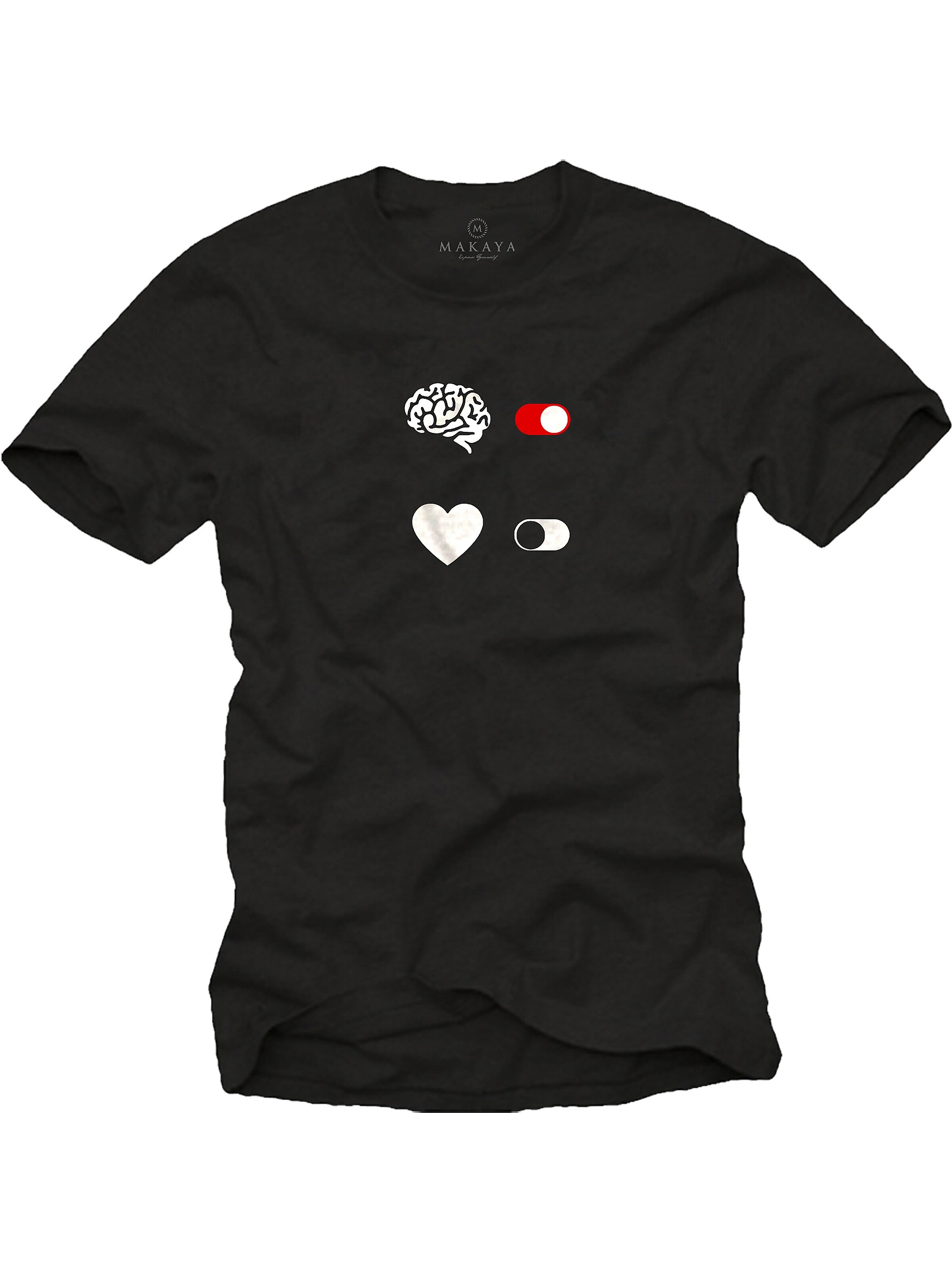 MAKAYA Shirt 'Brain On' in Black: front