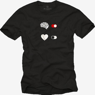 MAKAYA Shirt 'Brain On' in Black: front