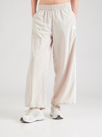 ADIDAS SPORTSWEAR Wide leg Sports trousers 'Essentials' in Beige: front