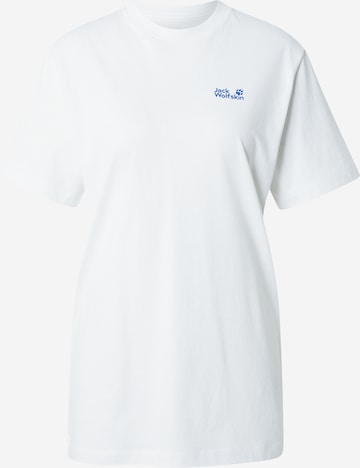 JACK WOLFSKINTehnička sportska majica 'LIVE WILD' - bijela boja: prednji dio