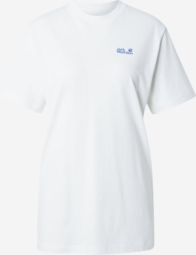 Sportiniai marškinėliai 'LIVE WILD' iš JACK WOLFSKIN, spalva – mėlyna / balta, Prekių apžvalga