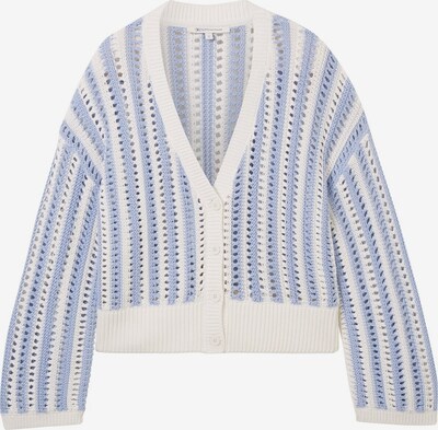 TOM TAILOR DENIM Knit cardigan in Dusty blue / White, Item view