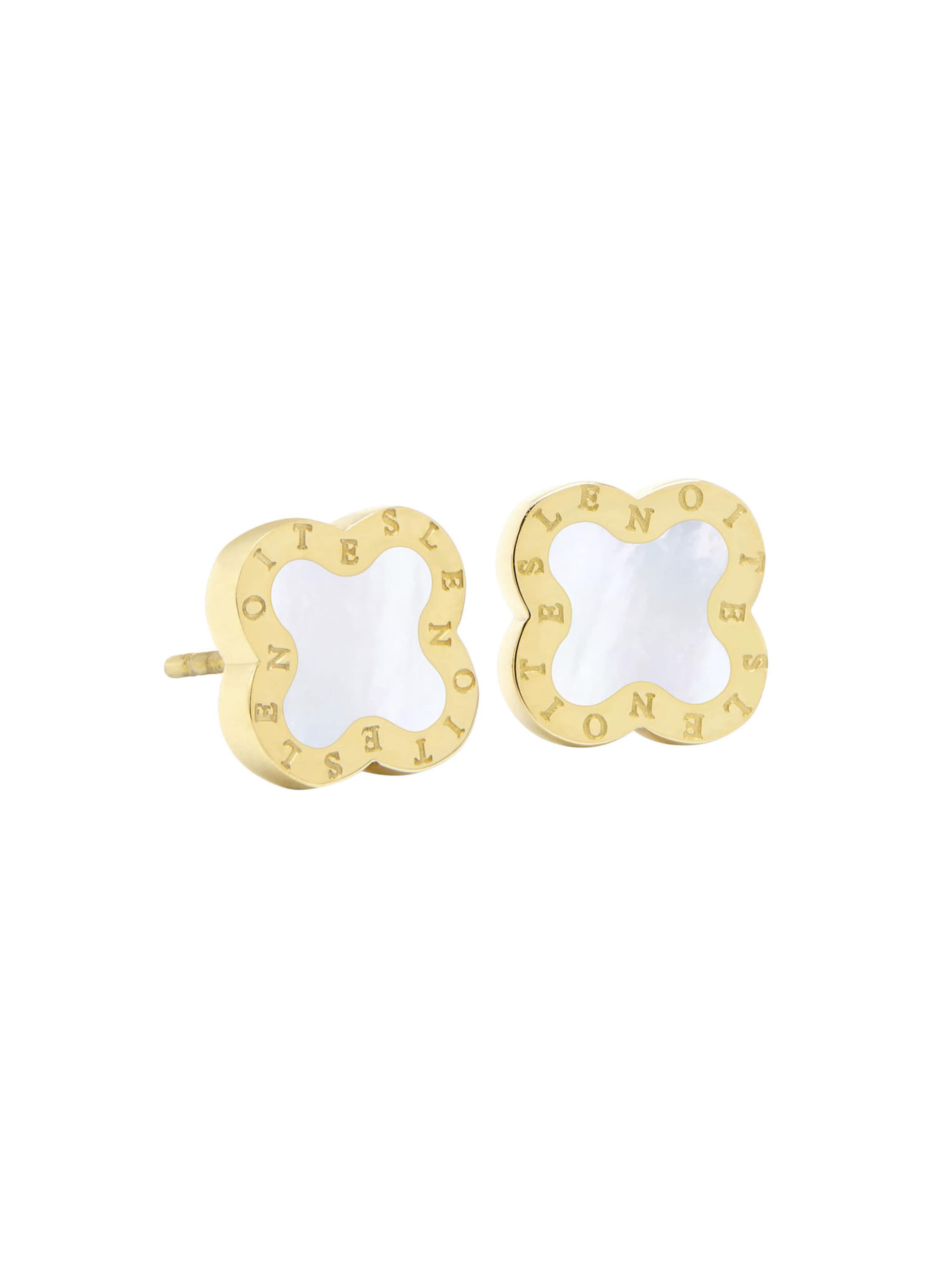 Boucles d'oreilles 'Four-leaf Clover Mini 1' Lenoites en or : devant