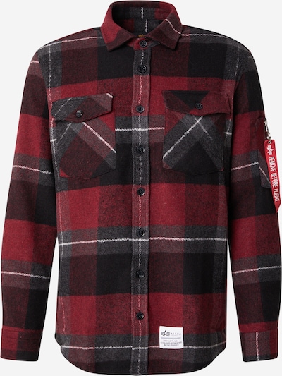 S dydžio Marškiniai iš ALPHA INDUSTRIES, spalva – pilka / kraujo spalva / juoda / balta, Prekių apžvalga