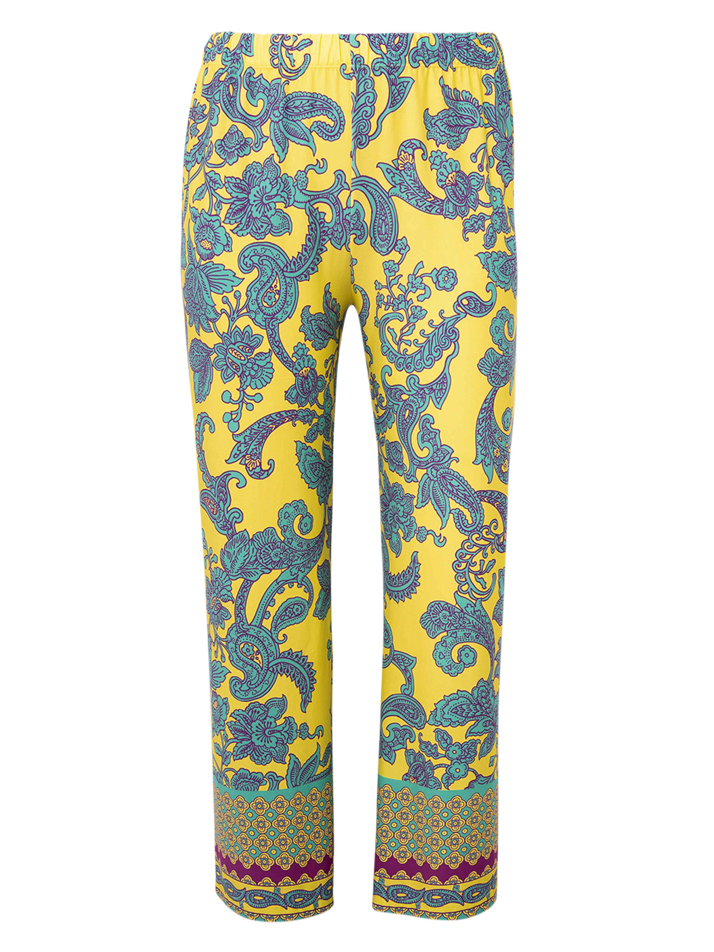 YOEK Loosefit Broek in Geel: voorkant