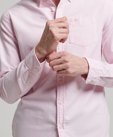 Superdry Regular fit Button Up Shirt in Pink