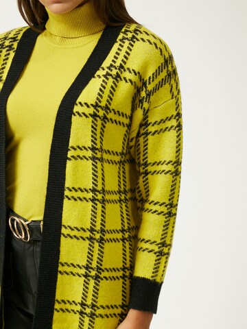 Cardigan ' Checked' Influencer en jaune