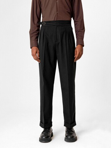 regular Pantaloni con pieghe 'Ludovico' di Antioch in nero: frontale
