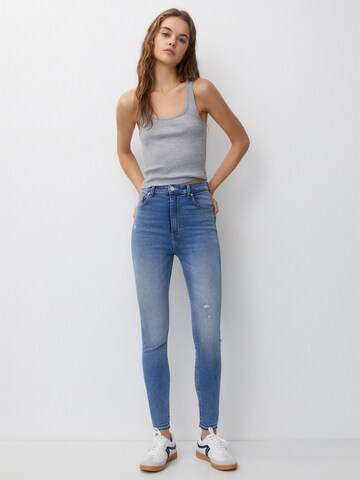 Pull&Bear Skinny Fit Дънки в синьо