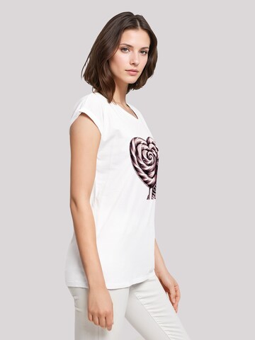 T-shirt 'Süße Süßigkeiten Herzform Liebe' F4NT4STIC en blanc