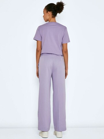 Noisy may Boot cut Pleat-front trousers 'Almond' in Purple