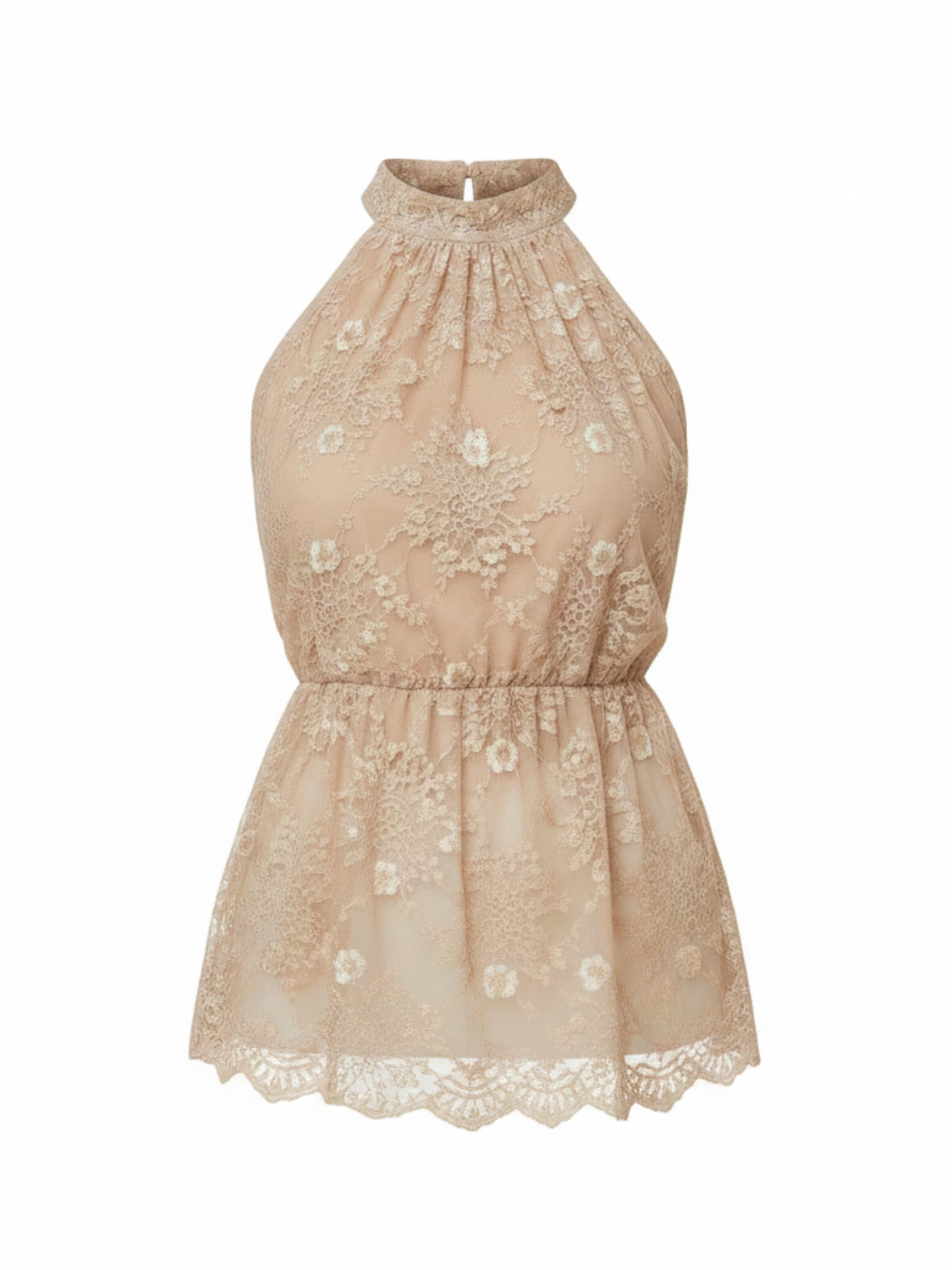 WEARABLE STORIES Top 'Lace' in Beige: front