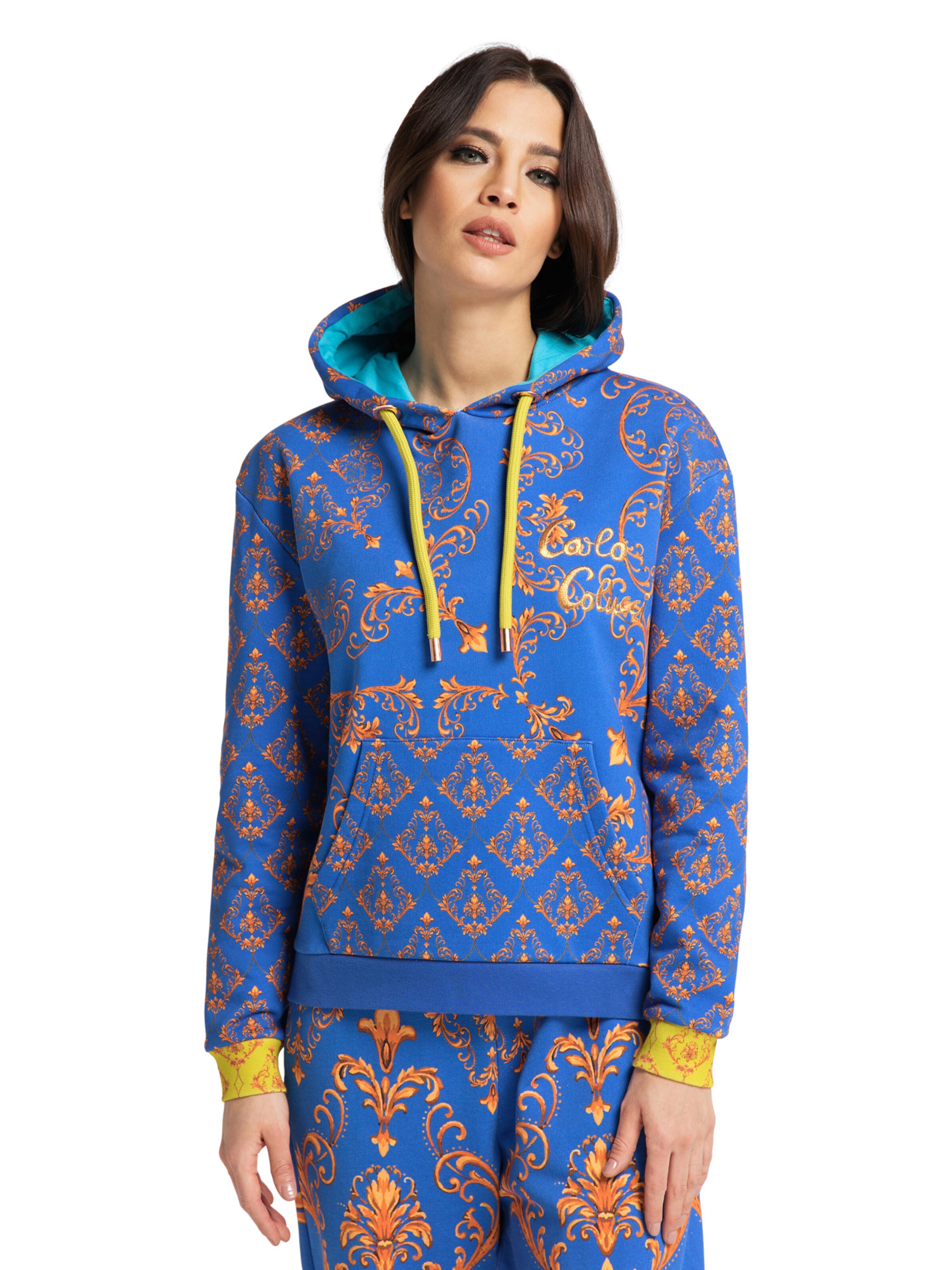 Sweat-shirt ' Citarda ' Carlo Colucci en bleu : devant