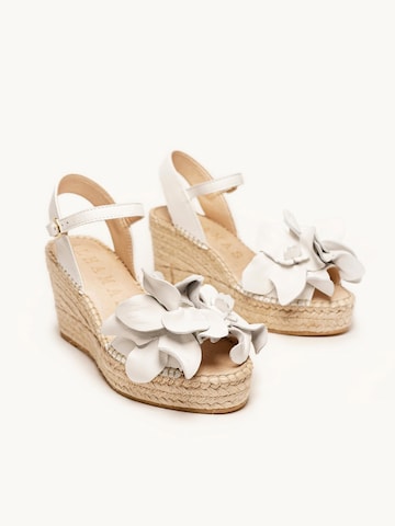 Alhamas - Sandalias con hebilla 'Alpargata Cuña 8 cm' en blanco