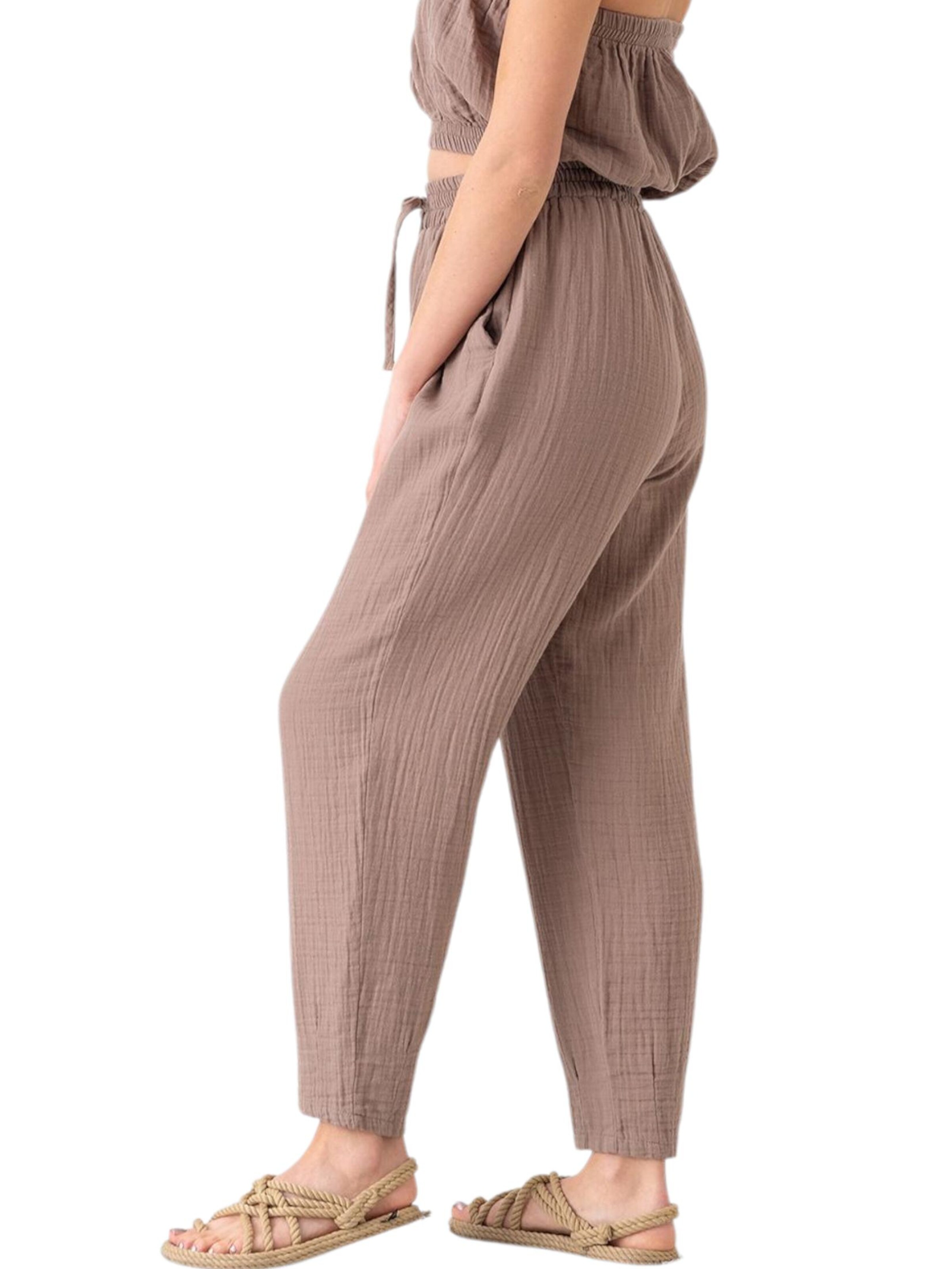 WENOR Wide Leg Bukser 'Eluna' i beige