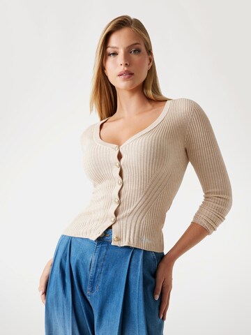 GUESS Knit Cardigan in Beige: front