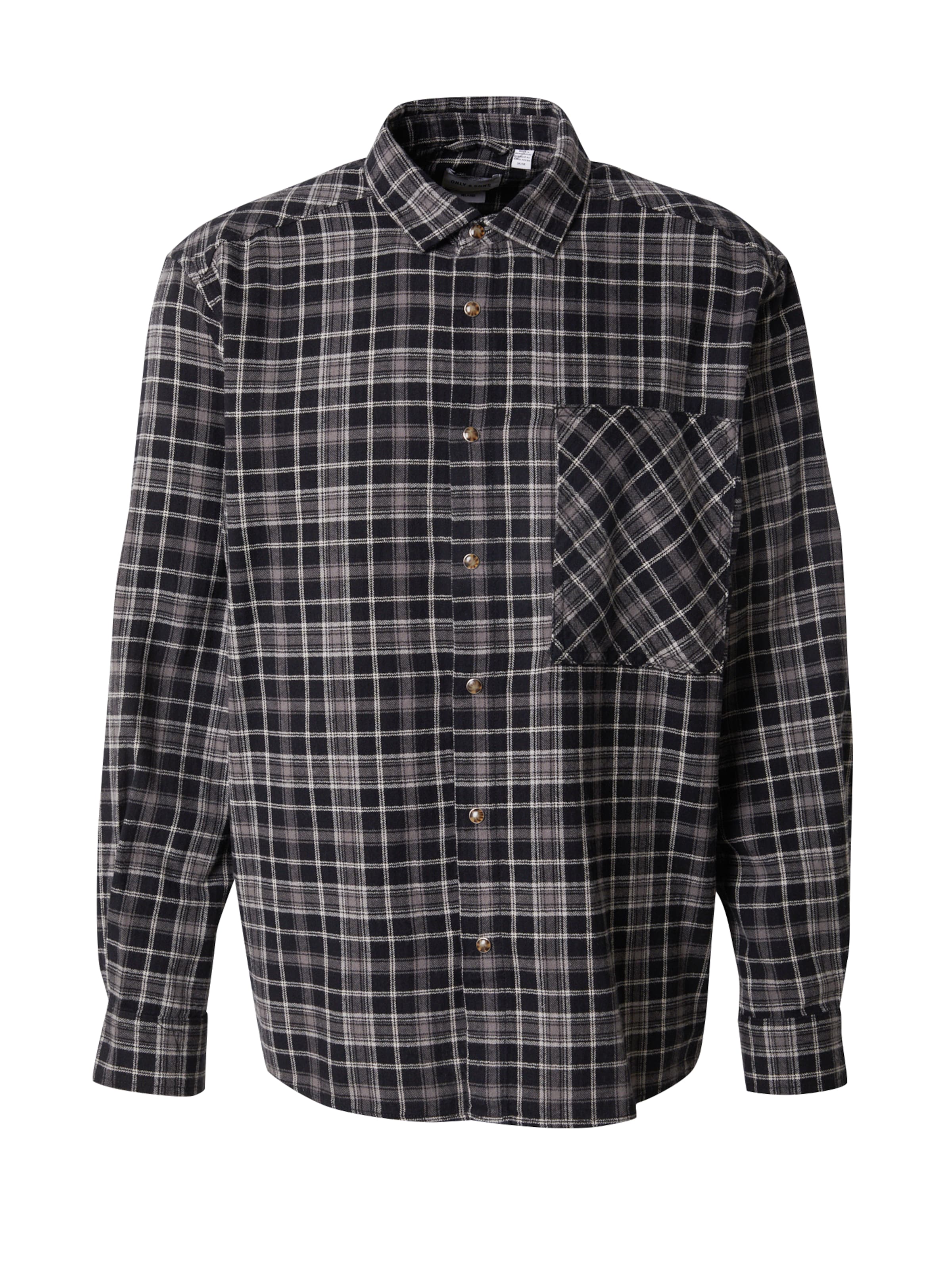 Only & Sons Comfort fit Overhemd 'ONSArcher' in Zwart: voorkant