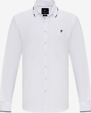DENIM CULTURE Regular fit Button Up Shirt 'MAURO' in White: front