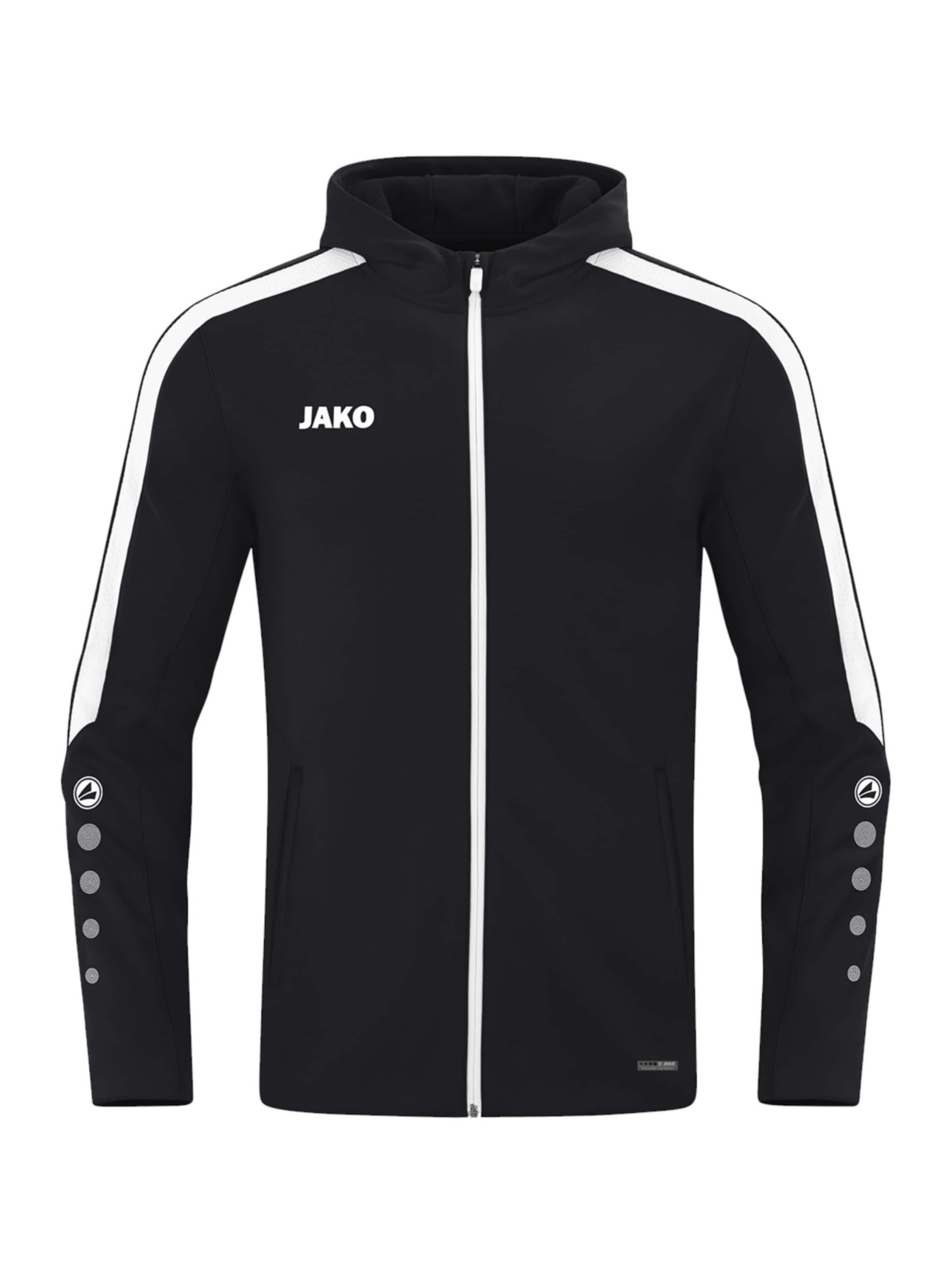 JAKO Sportjacke 'Power' in Schwarz: Vorderseite