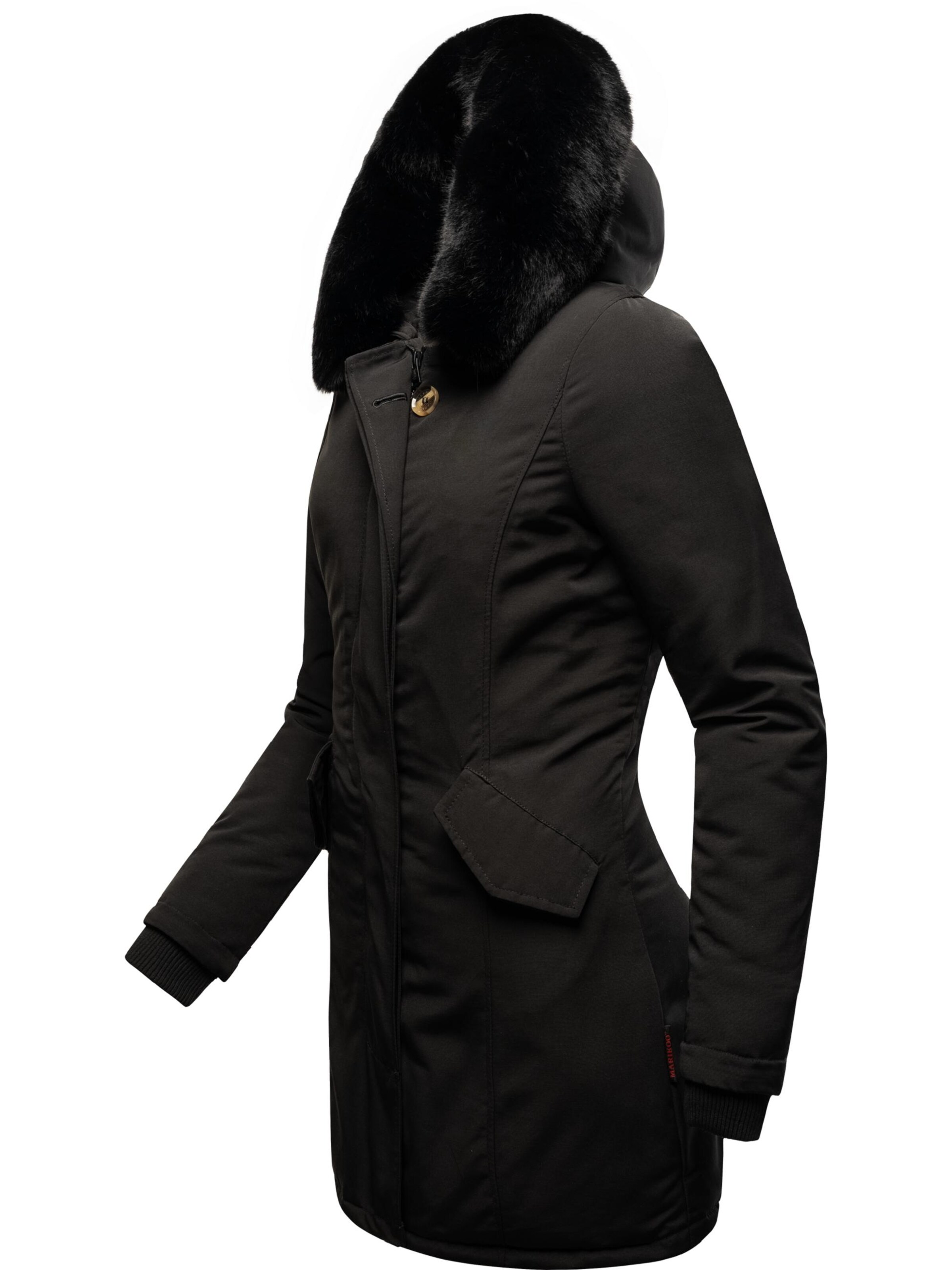 MARIKOO Wintermantel 'Karmaa' in Schwarz