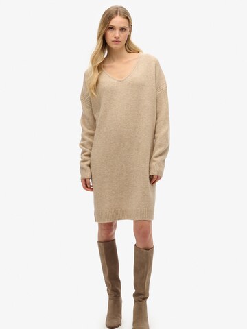 Robes en maille Superdry en beige
