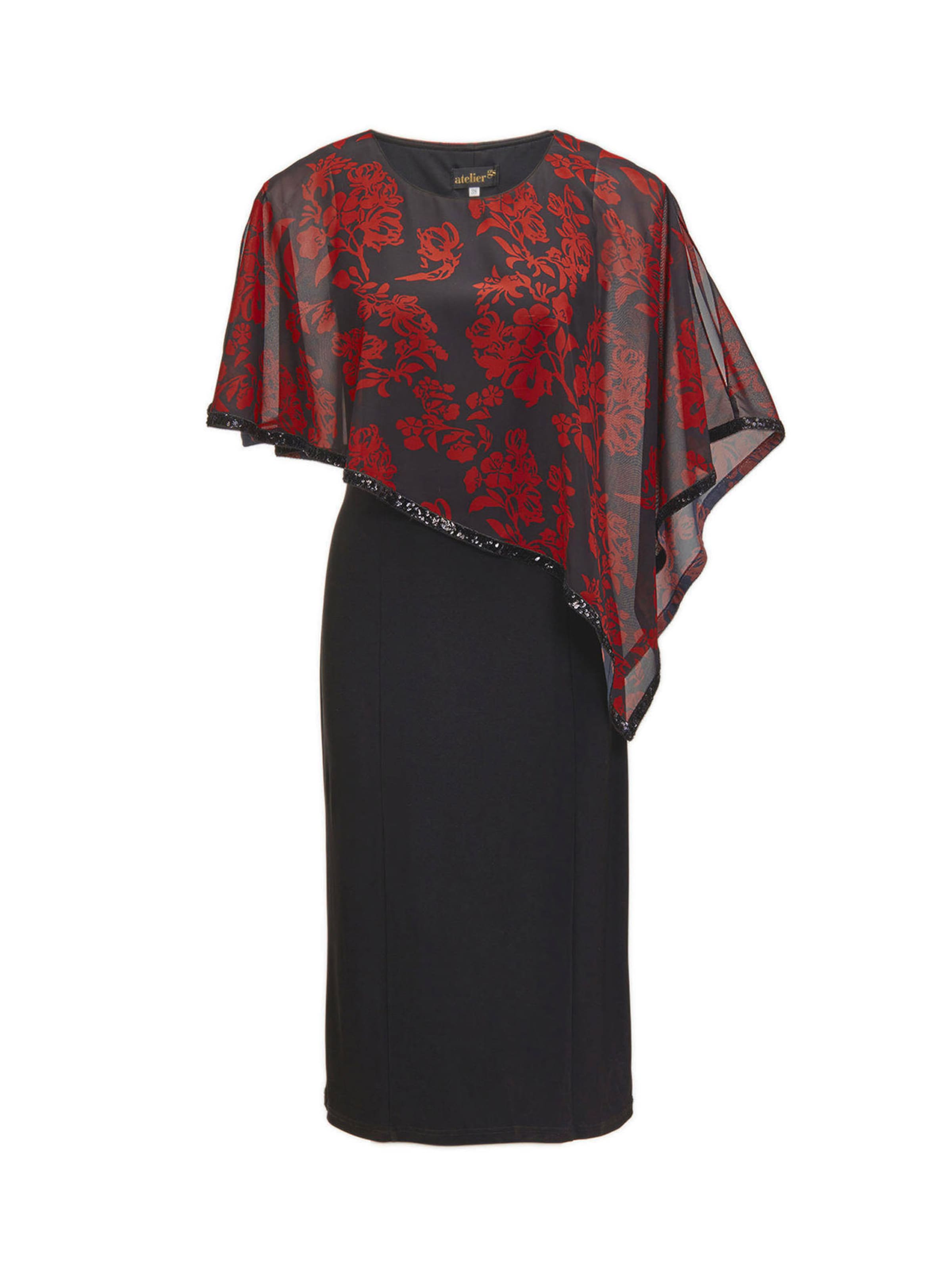 Goldner Robe de soirée en rouge / noir, Vue avec produit