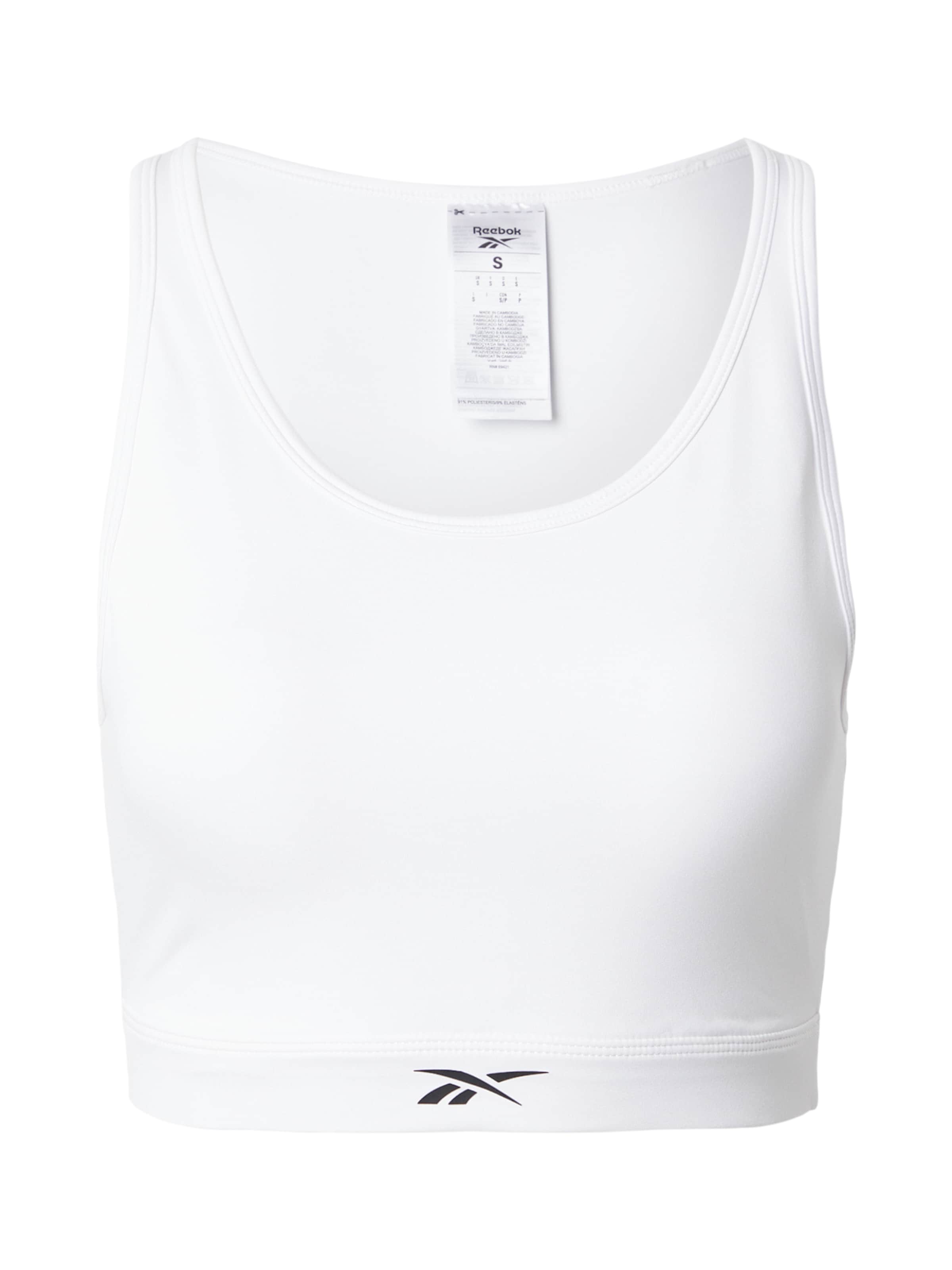 Sutien sport de la Reebok pe alb: față